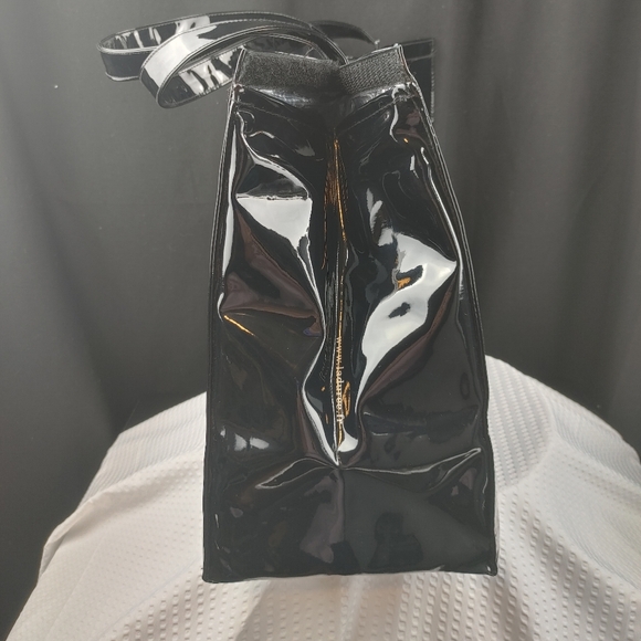 Laduree Paris Insulated Black Patent Leather Tote Bag - Picture 2 of 5